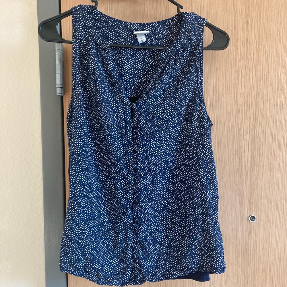 Button front sleeveless blouse